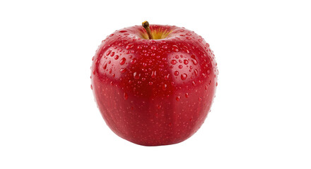 Isolated Red Apple with Water Drops