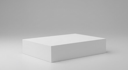 Fototapeta premium Clean white box sits subtly lit against a neutral backdrop. AI Generated
