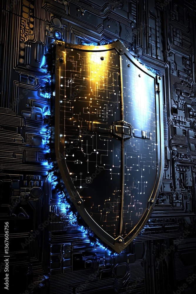 Poster the concept of protecting data and cybersecurity on the internet involves using antivirus software a