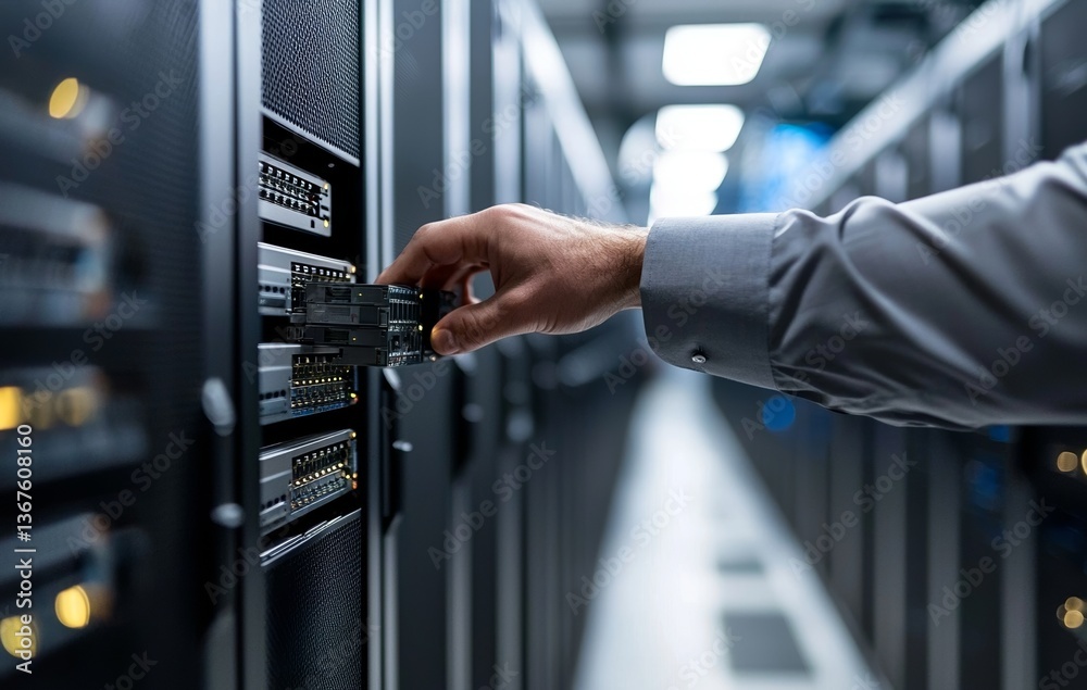 Poster it support specialists or technicians are fixing a machine in the control room to resolve an online 