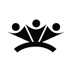 People symbol icon, team of community group connection logo for graphic design illustration