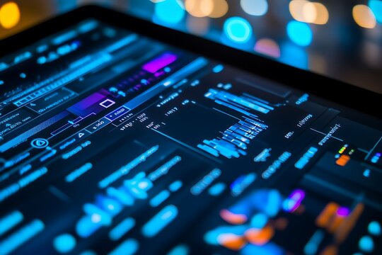 Intricate Digital Interface Displaying Data
