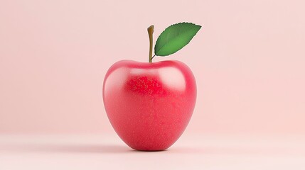 Obraz premium Vibrant red apple studio setting food photography minimalist style close-up freshness concept