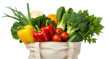 Isolated Eco Bag with Various Vegetables