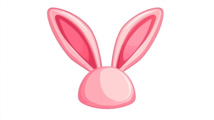 Obraz premium Pink cartoon bunny ears and head.