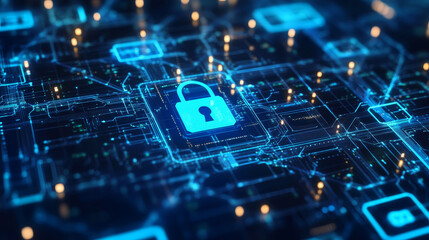 Technology security concept. Modern safety digital background