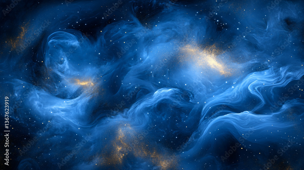 Canvas Prints stunning nebula in deep space with a vibrant blue background and swirling cosmic patterns captured i