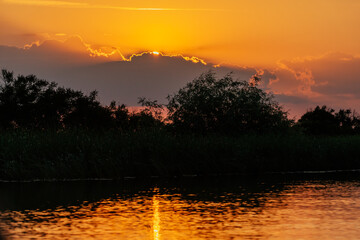 Beautiful sunset at the delta