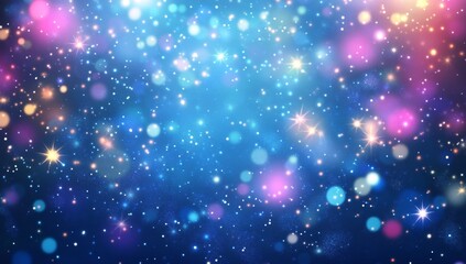 Festive, sparkling bokeh lights, night sky background, for use in celebration design