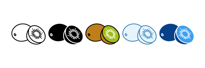 Obraz premium Kiwifruit Icon Set Multiple Style Collection