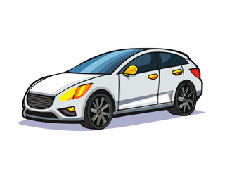 Fototapeta premium White electric car