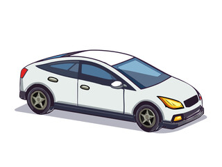 Naklejka premium White electric car