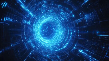 Obraz premium Abstract Digital Tunnel of Light