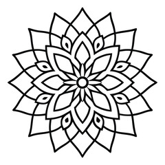 Intricate Mandala Design Featuring Symmetrical Patterns and Geometric Shapes