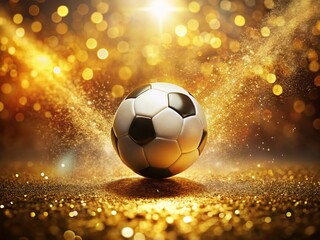 Naklejka premium Golden Victory: Soccer Ball Soaring, Summer Olympics France