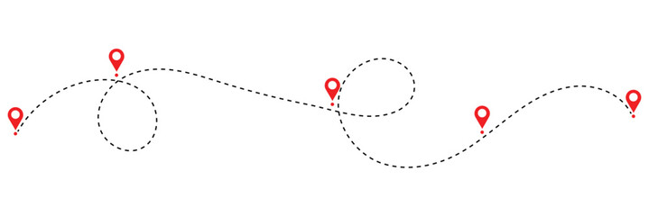 Dotted path with points. isolated on white background. Vector illustration. EPS 10 . © Micro  Vector Market