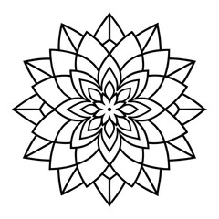Intricate Mandala Design Featuring Symmetrical Patterns and Geometric Shapes
