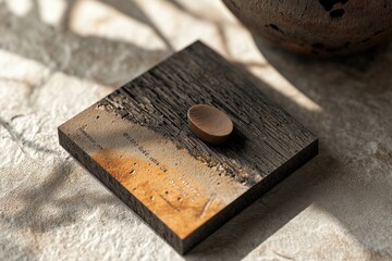 A business card design for a niche pottery studio with earthy tones and custom textures,
