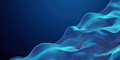 Obraz premium machine learning deep learning optimization concept. Abstract blue wave pattern with intricate lines and gradients.