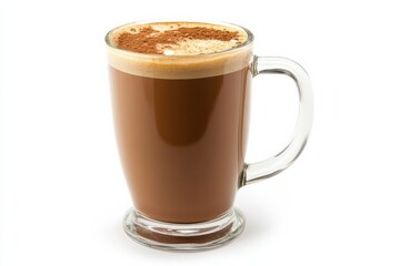 Obraz premium Warm cup of spiced coffee with a frothy top, inviting sweetness in a cozy setting isolated on transparent background