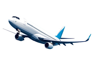 Fototapeta premium A passenger plane is depicted mid-flight with its landing gear retracted after taking off, on transparent background png