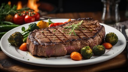 A plated meal featuring a large,