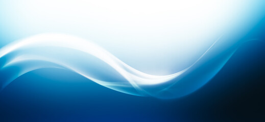 Fototapeta premium Glowing Blue Harmony. A Soft and Ethereal Wave of Light Flowing Gracefully Across a Bright Horizon, Evoking Purity, Serenity, and Elegance
