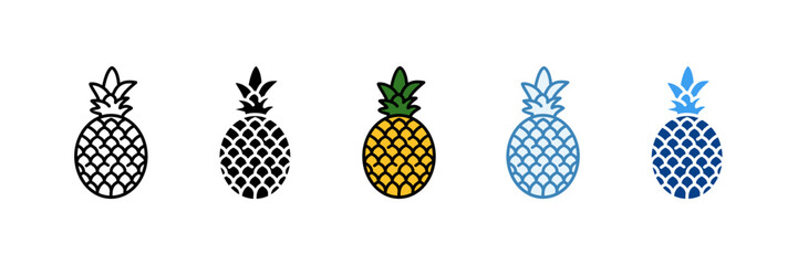 Pineapple  Icon Set Multiple Style Collection