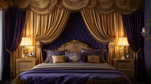 room, furniture, design, house, decor, decoration, comfort, indoors, classic, interior，, bed, bedroom, hotel, interior, home, lamp, luxury, pillow, apartment, comfortable, bedding, light, curtain, sof