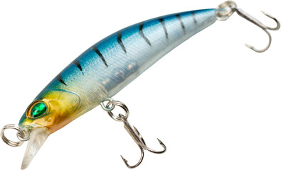 Fishing spinners and wobblers multi-colored on background