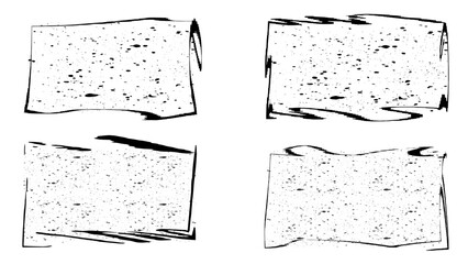 Graphic box, black blots, grunge, brush strokes, grunge frames grunge brush strokes and grunge frames for text.Grainy abstract square shapes frame.Square gradient noise grain vector textures.