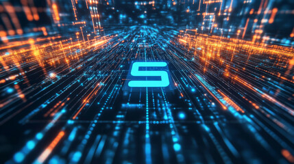 futuristic 5g line internet network high speed technology background. vector illustration fantastic hi-tech design.
