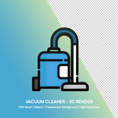 Vacuum Cleaner 3D Render - Cleaning Equipment Icon