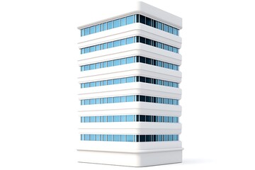 3D modern glass skyscraper isolated