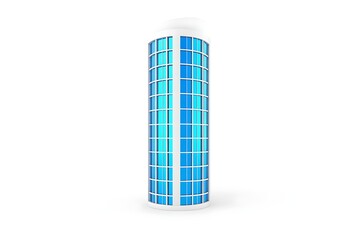 3D modern glass skyscraper isolated