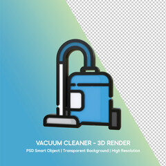 Vacuum Cleaner 3D Render - Cleaning Equipment Icon