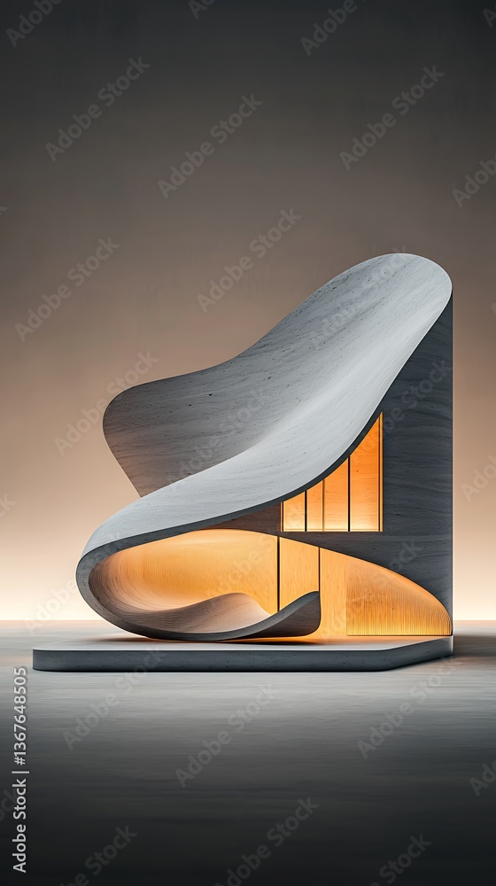 Poster Modern architectural design rendering