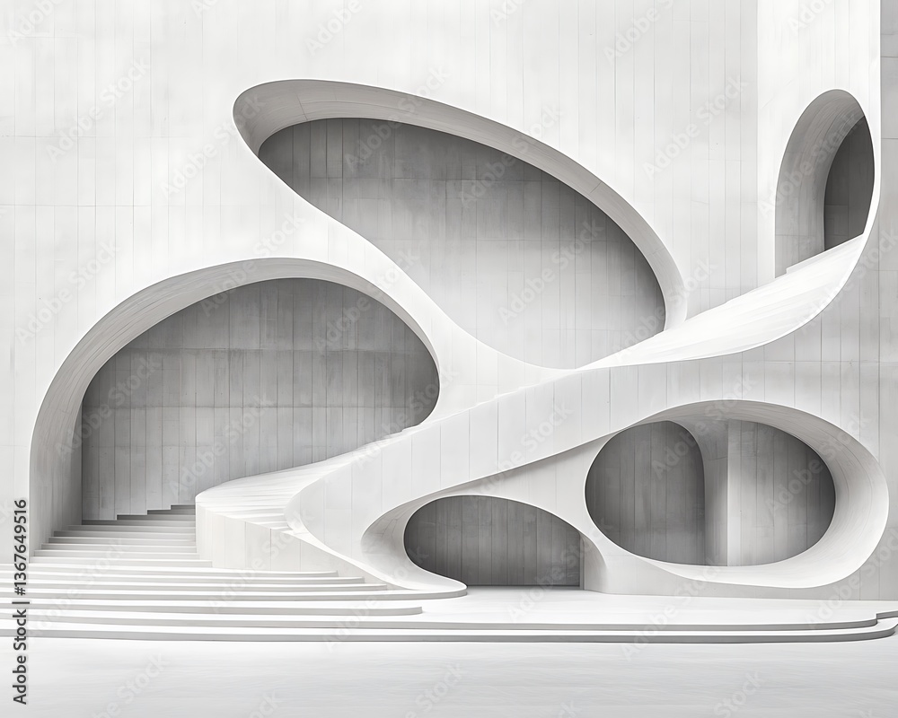 Poster modern architecture facade design abstract grey
