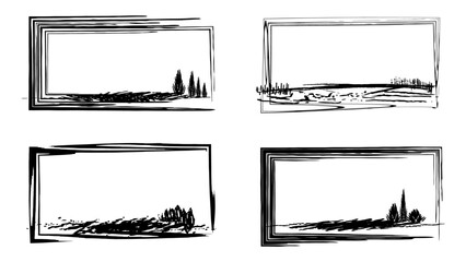 Set of grunge frames.Grunge textured banner with rough edges.Overlay grunge texture . Simply place texture over any object to create grunge effect . Banner with scratched surface for your design.