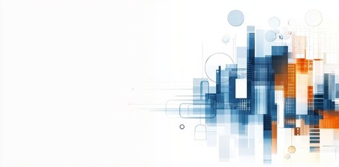 A collage visual of assorted business scenes and technology ideas serves as the background, embodying management strategy and digital transformation