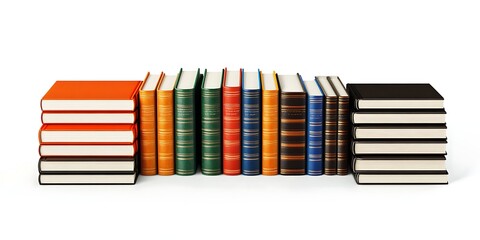 Naklejka premium 3D library with ancient books isolated