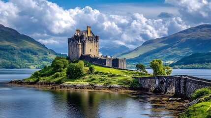 Exploring Eilean Donan Castle in Scotland Over Loch Duich Lake