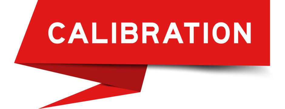 Redcolor speech banner with word calibration on white background