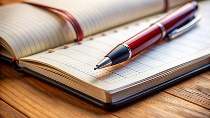 High-Depth-of-Field Photo: Detailed Blood Glucose Log Book and Pen