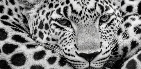 Naklejka premium The texture of a leopard's skin is realistically depicted with a beautiful pattern, incorporating themes of leopard, animal, background, skin, texture, real, furry, and pattern