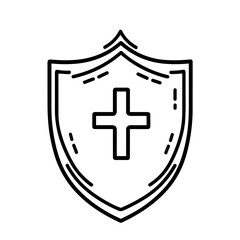 Health shield icon symbolizing protection and security  