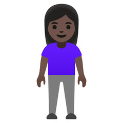 Woman Standing Dark Skin Tone
