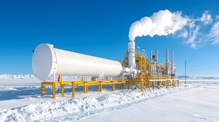 Futuristic AI Driven Carbon System for Capturing and Storing Fossil Fuel Emissions in a Ultra Modern Rendering  Showcasing Cutting Edge Environmental Engineering and Clean Energy Technology