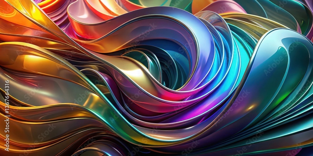 Poster colorful abstract fractal design with spiral and swirling lines. abstract background with colorful l