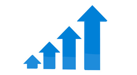 Growth Arrows in Blue Colorful Style Representing Progress  